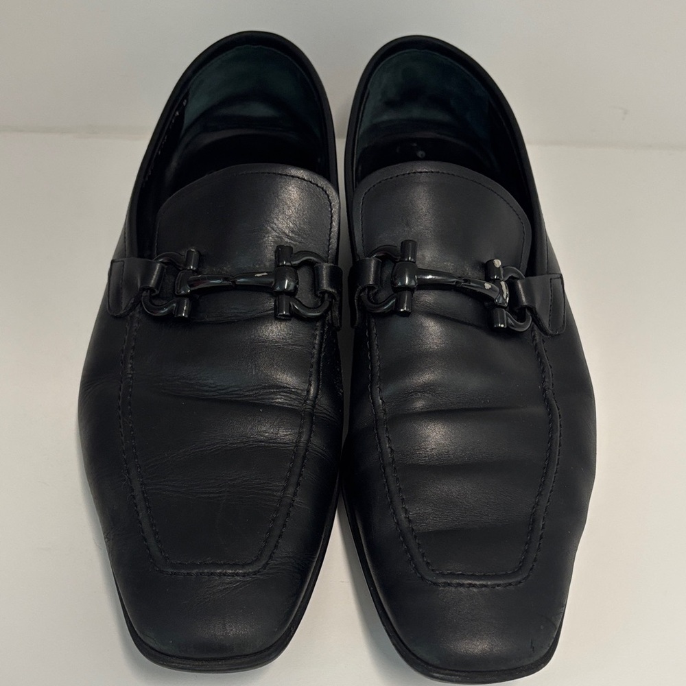 Salvatore Ferragamo Black Leather Loafers